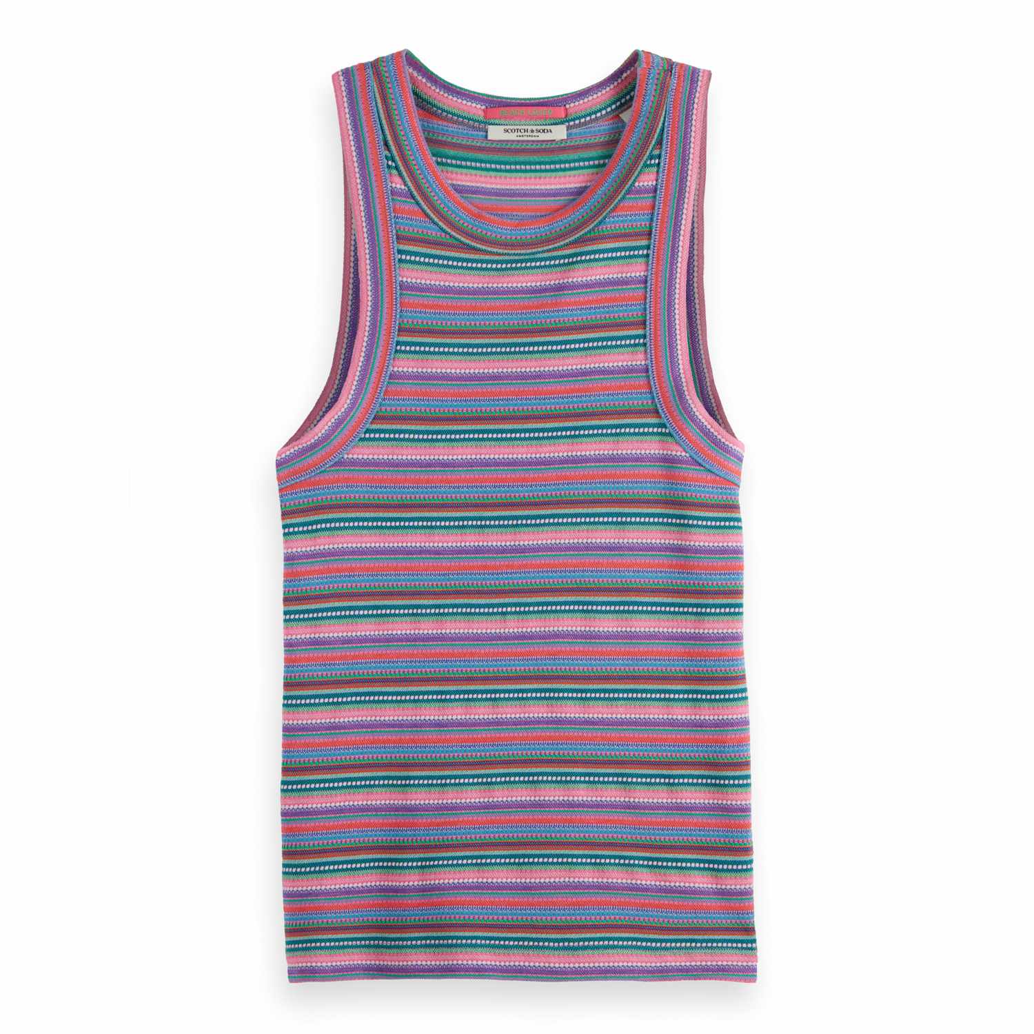 Scotch & Soda Textured Stripe Racer Tank